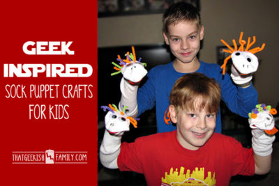 Don't let boredom take over your household! Check out these geek-inspired sock puppet crafts for kids (and for you!) and then let the imagination take over! (and face it -you want to play with them, too!) Check out these geeky sock puppet ideas for when your kids are SOOOOO bored by their school holiday freedom! (and face it -you want to play with them, too!)