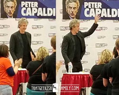 The family that cosplays together meets Peter Capaldi of Doctor Who together at the Dallas Fan Expo 2016