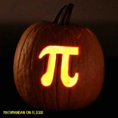 Don't let pumpkin carving season be stressful. Here are some easy DIY, geeky pumpkin carving ideas! Pi Carved Pumpkin